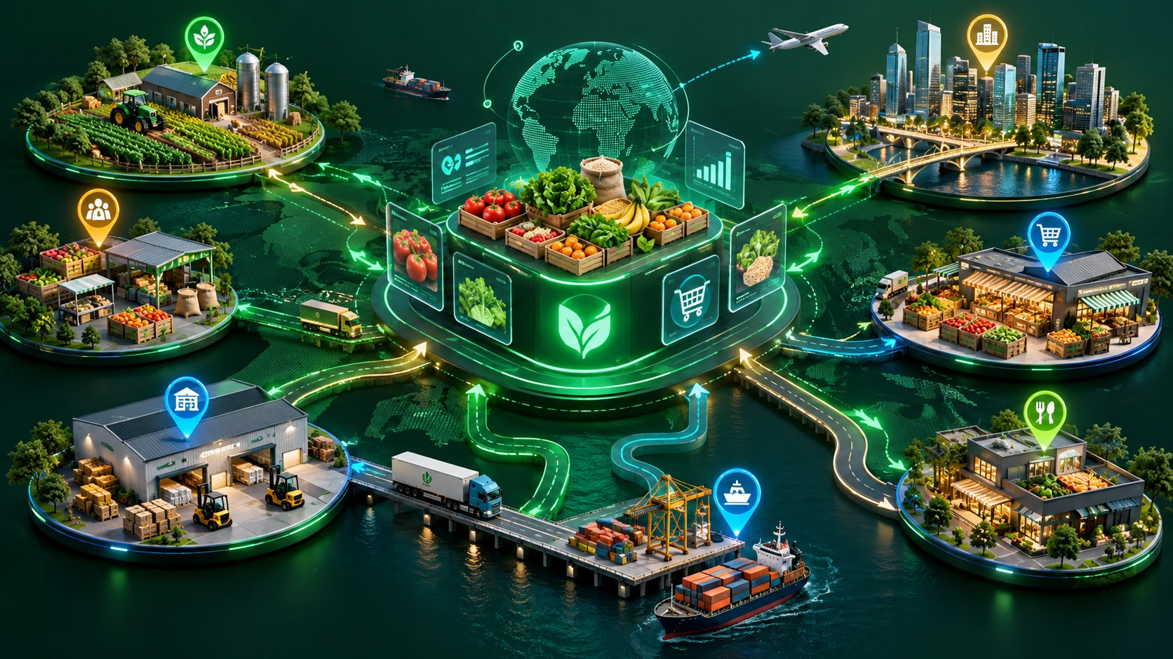 Market ve manav ürün tedarik alanı